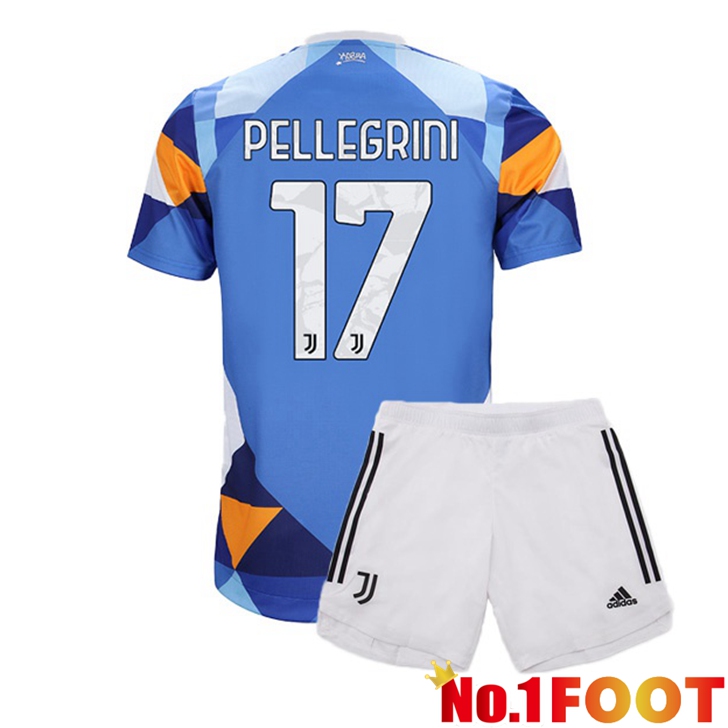 Juventus (PELLEGRINI 17) Jersey Kids Fourth Blue 2021/2022