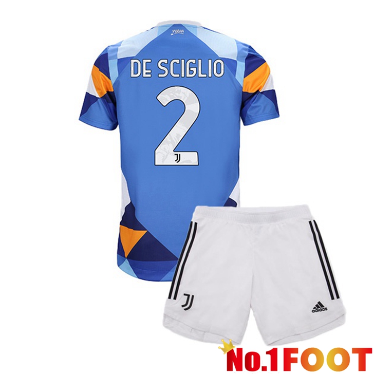 Juventus (DE SCIGLIO 2) Jersey Kids Fourth Blue 2021/2022