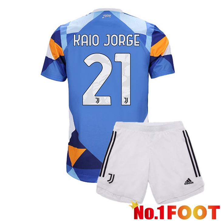 Juventus (KAIO JORGE 21) Jersey Kids Fourth Blue 2021/2022