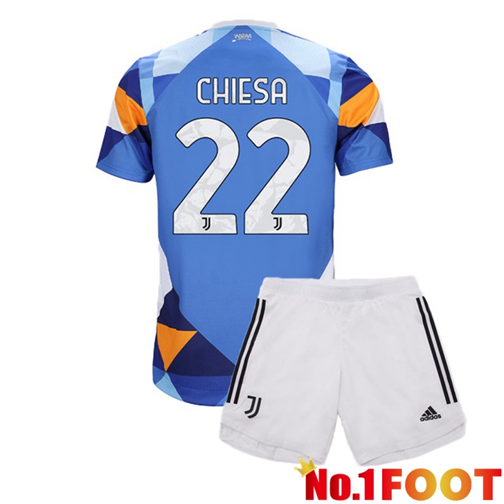 Juventus (CHIESA 22) Jersey Kids Fourth Blue 2021/2022