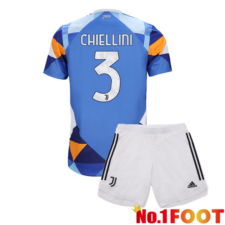 Juventus (CHIELLINI 3) Jersey Kids Fourth Blue 2021/2022