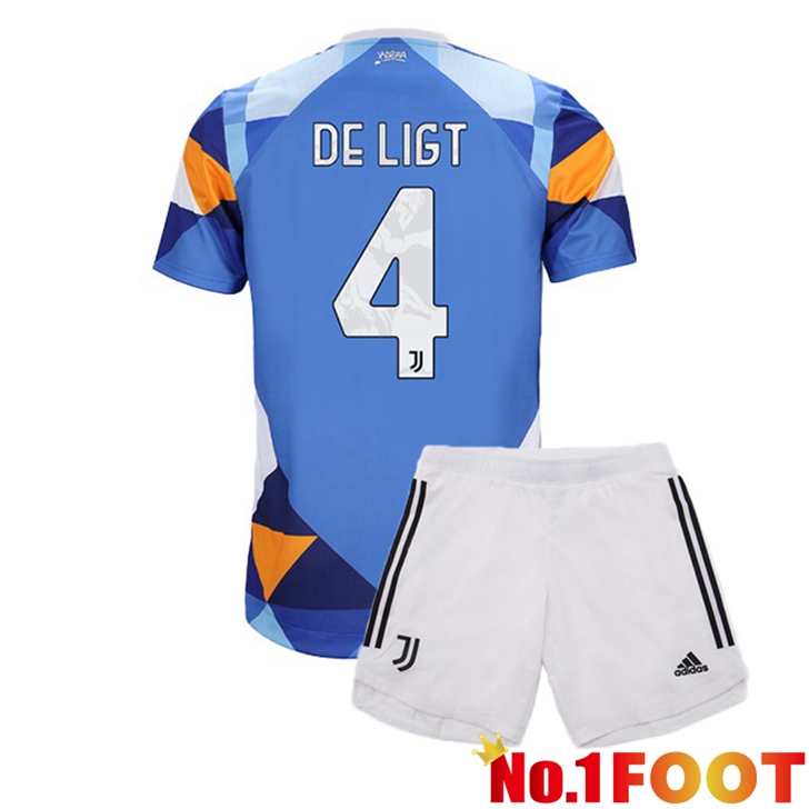 Juventus (DE LIGT 4) Jersey Kids Fourth Blue 2021/2022