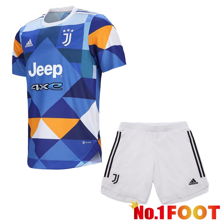 Juventus Jersey Kids Fourth Blue 2021/2022 - Click Image to Close