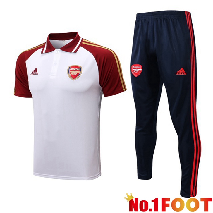 Arsenal polo shirt + Pants White Red 2022/2023