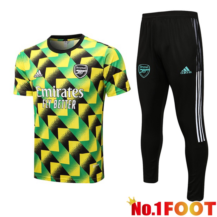 Arsenal Training T Shirt Pak + Pants Green Black 2022/2023