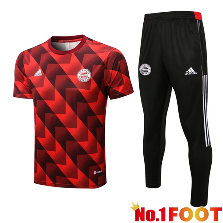 Bayern Munich Training T Shirt Pak + Pants Red 2022/2023