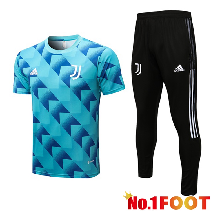 Juventus Training T Shirt Pak + Pants Blue 2022/2023