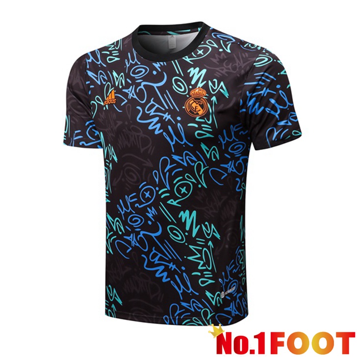 Real Madrid Training T Shirt Blue Black 2022/2023