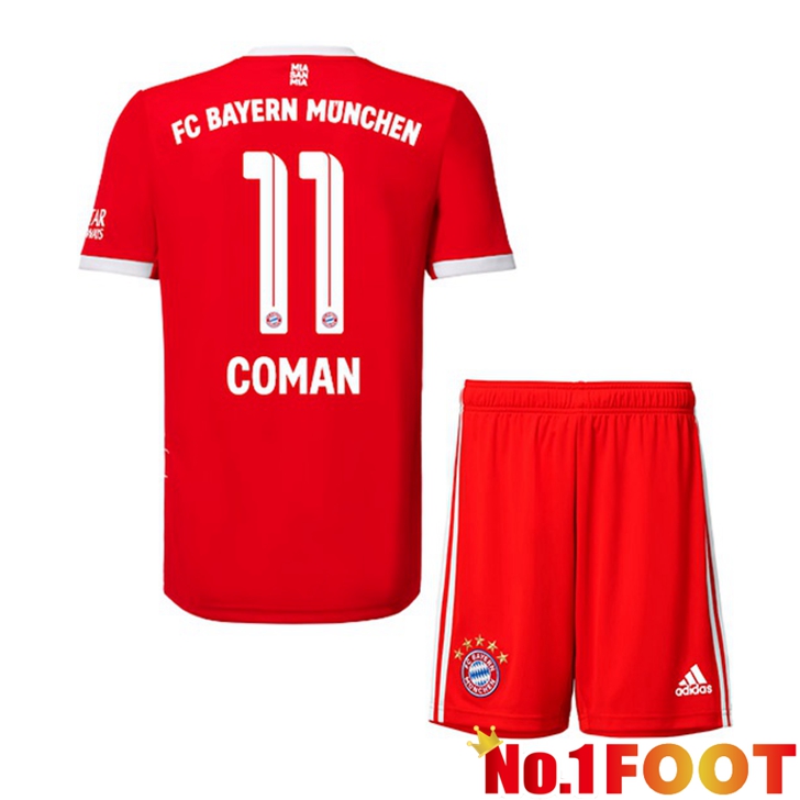 Bayern Munich (Coman 11) Jersey Home Kids Red 2022/2023