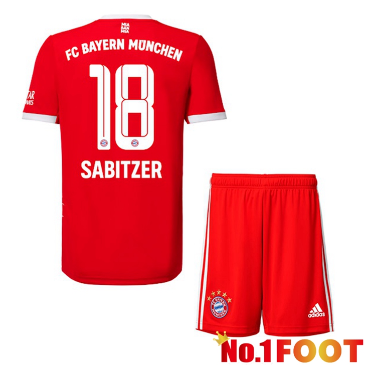 Bayern Munich (Sabitzer 18) Jersey Home Kids Red 2022/2023