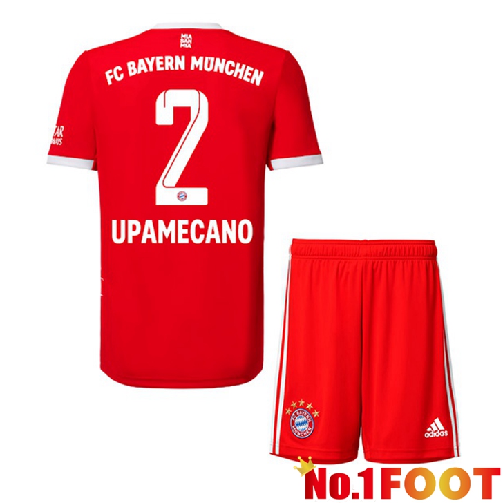 Bayern Munich (Upamecano 2) Jersey Home Kids Red 2022/2023