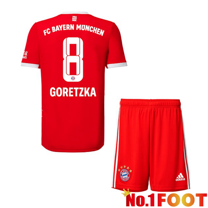 Bayern Munich (Goretzka 8) Jersey Home Kids Red 2022/2023