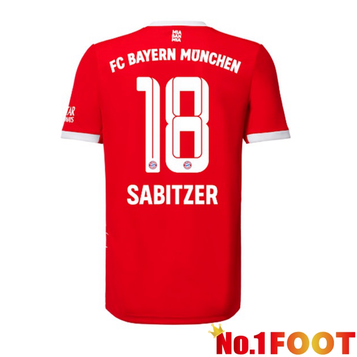 Bayern Munich (Sabitzer 18) Jersey Home Red 2022/2023