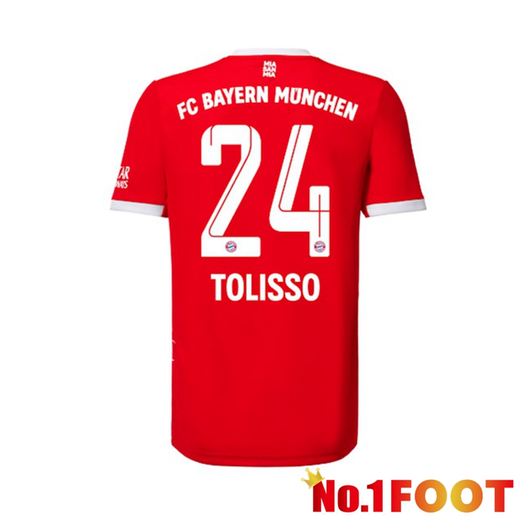 Bayern Munich (Tolisso 24) Jersey Home Red 2022/2023