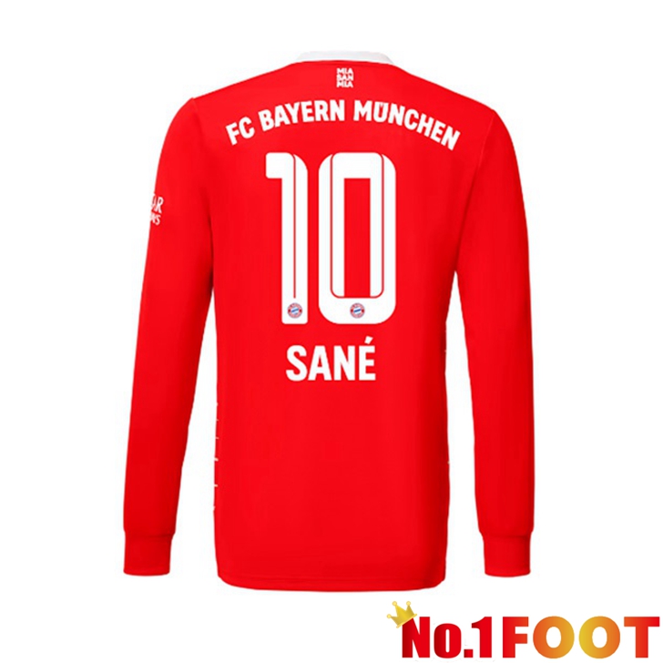 Bayern Munich (Sané 10) Jersey Home Long Sleeve Red 2022/2023