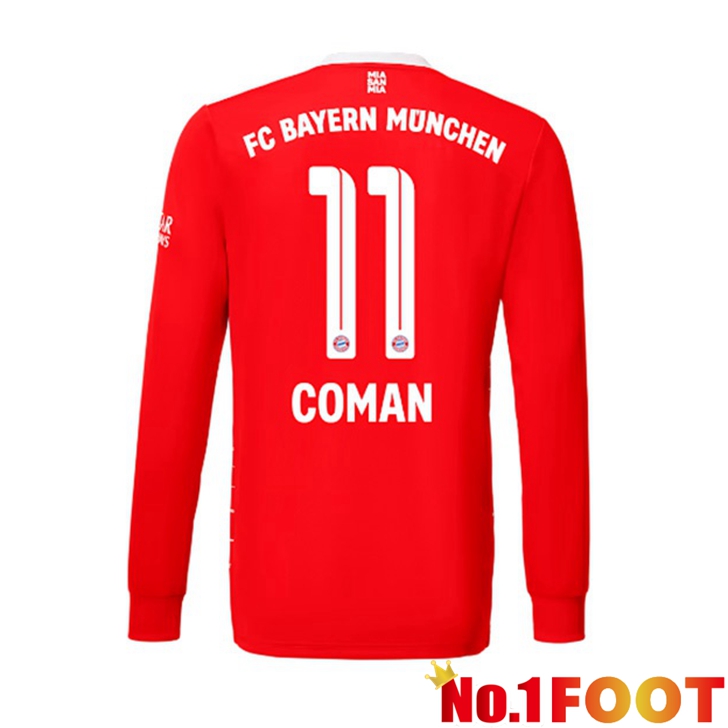 Bayern Munich (Coman 11) Jersey Home Long Sleeve Red 2022/2023