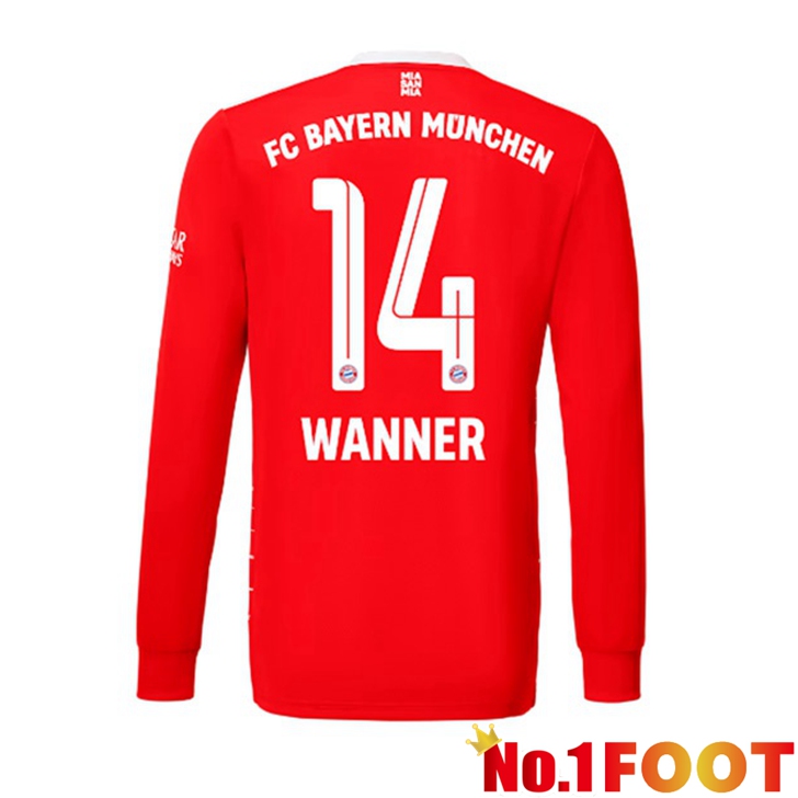 Bayern Munich (Wanner 14) Jersey Home Long Sleeve Red 2022/2023