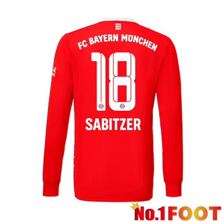 Bayern Munich (Sabitzer 18) Jersey Home Long Sleeve Red 2022/2023