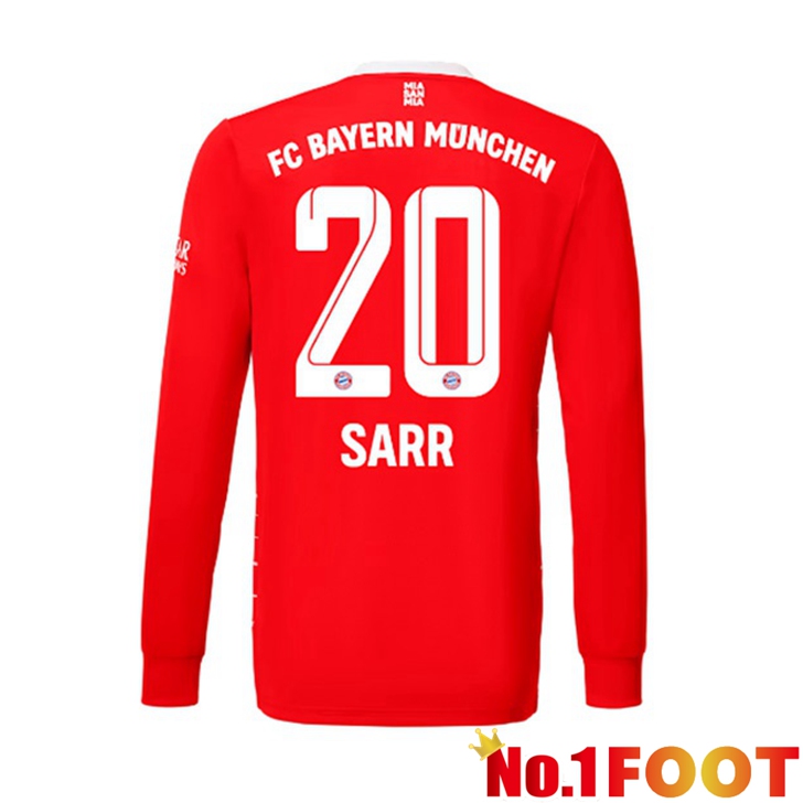 Bayern Munich (Sarr 20) Jersey Home Long Sleeve Red 2022/2023