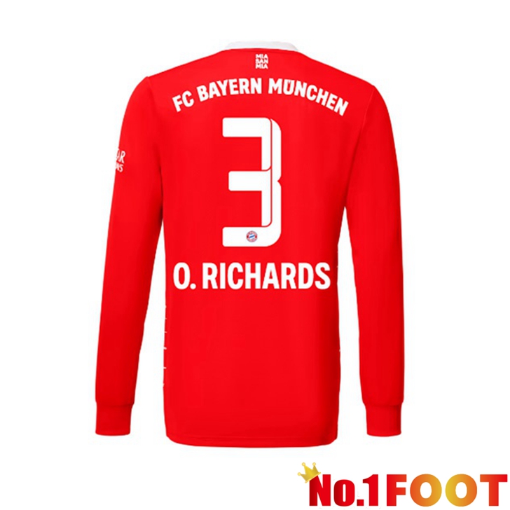 Bayern Munich (O. Richards 3) Jersey Home Long Sleeve Red 2022/2023