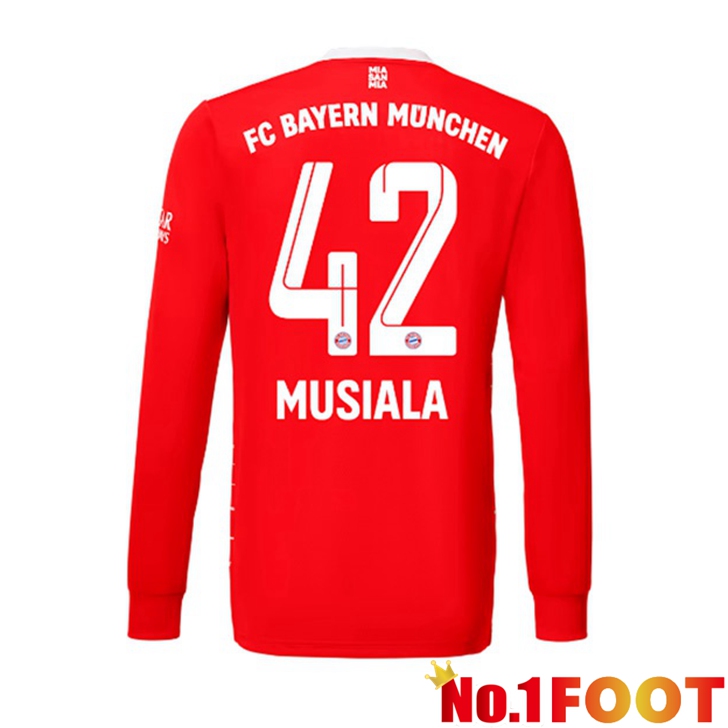 Bayern Munich (Musiala 42) Jersey Home Long Sleeve Red 2022/2023