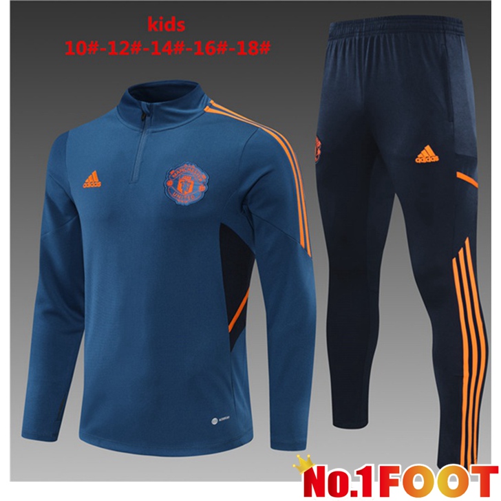 Manchester United Training Tracksuit Kids Blue 2022/2023