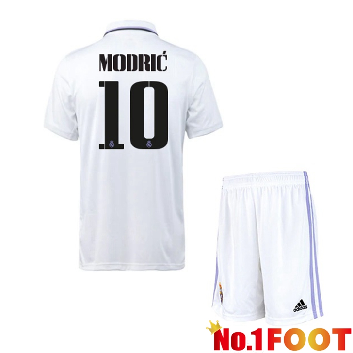 Real Madrid (Modrić 10) Jersey Home Kids White 2022/2023