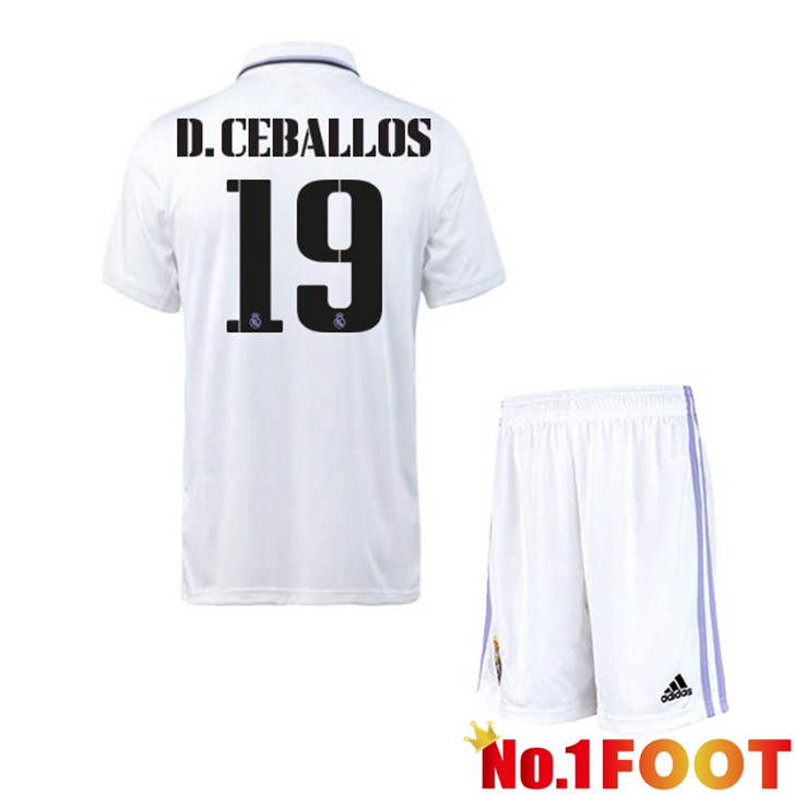 Real Madrid (D. Ceballos 19) Jersey Home Kids White 2022/2023