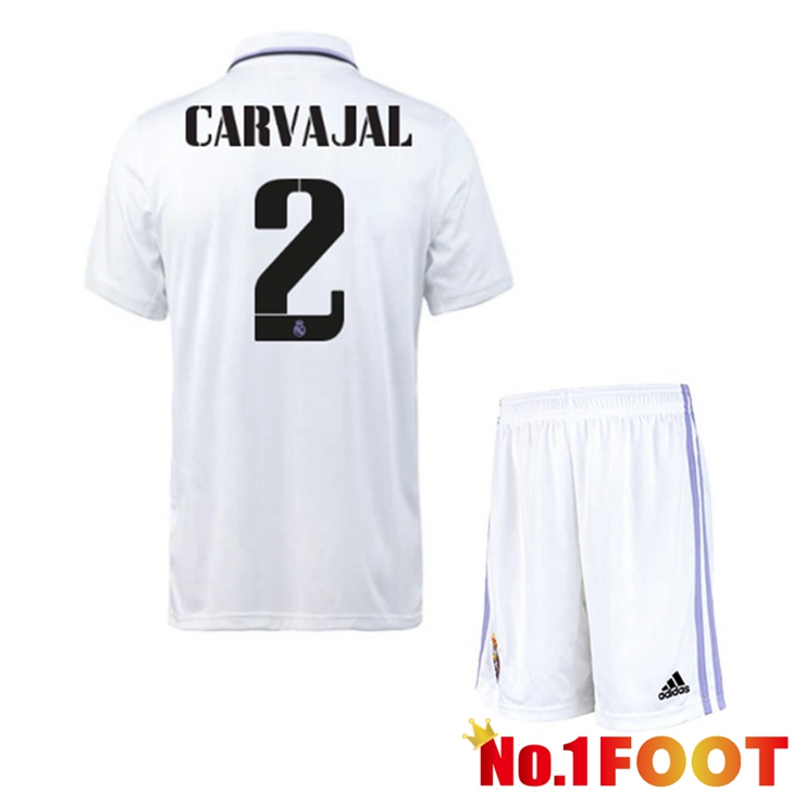 Real Madrid (Carvajal 2) Jersey Home Kids White 2022/2023