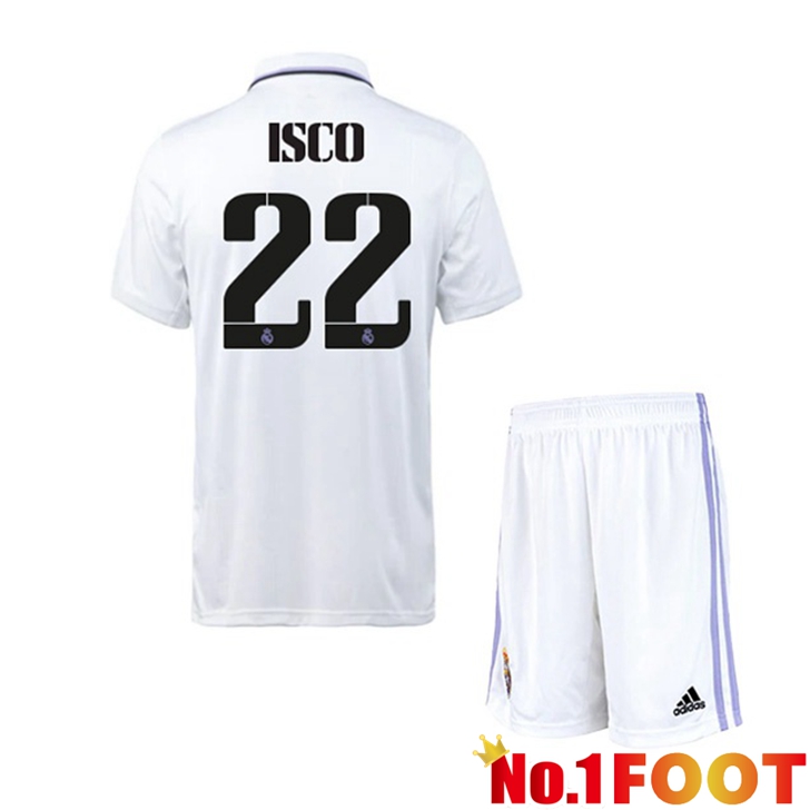 Real Madrid (Isco 22) Jersey Home Kids White 2022/2023