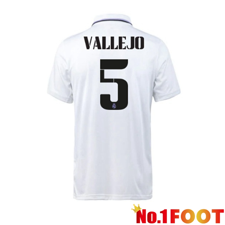 Real Madrid (Vallejo 5) Jersey Home White 2022/2023