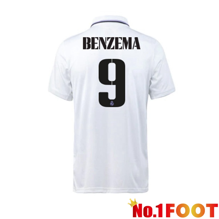 Real Madrid (Benzema 9) Jersey Home White 2022/2023