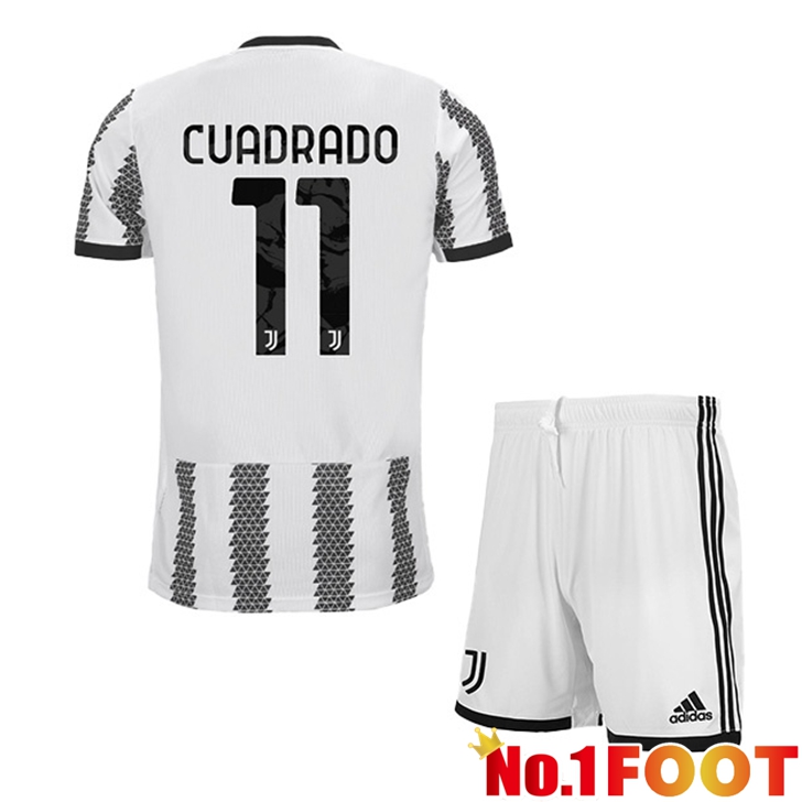 Juventus (CUADRADO 11) Jersey Home Kids White Black 2022/2023