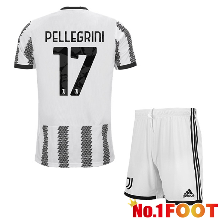 Juventus (PELLEGRINI 17) Jersey Home Kids White Black 2022/2023