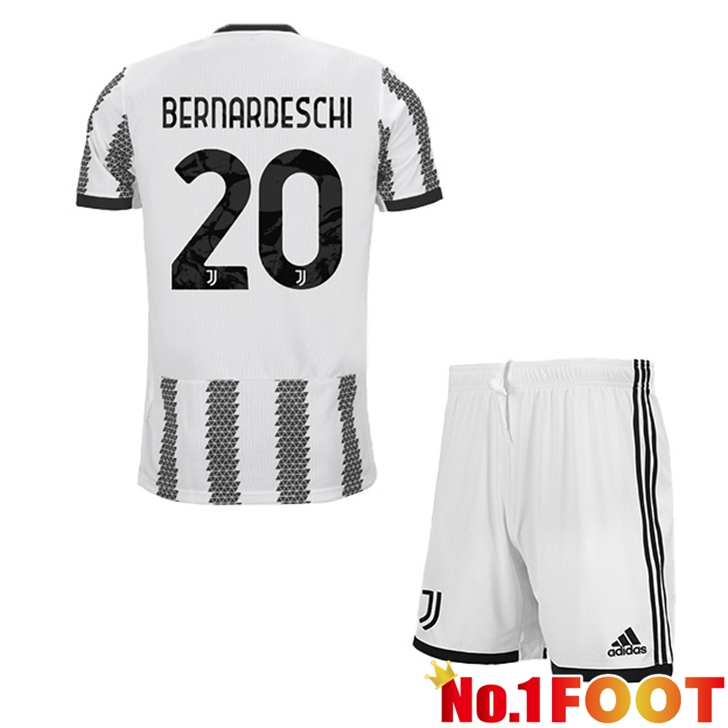 Juventus (BERNARDESCHI 20) Jersey Home Kids White Black 2022/2023