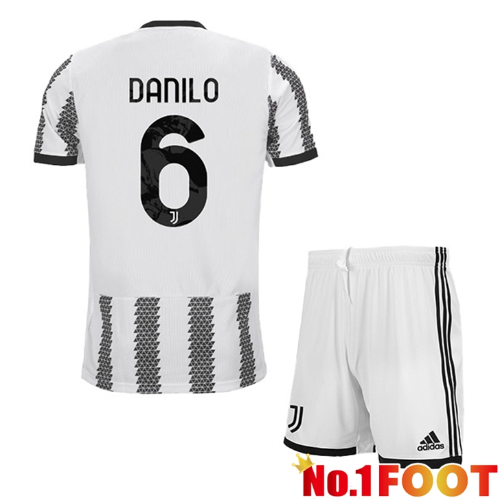 Juventus (DANILO 6) Jersey Home Kids White Black 2022/2023