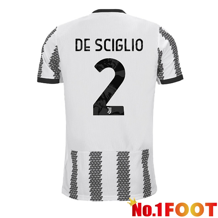 Juventus (DE SCIGLIO 2) Jersey Home White Black 2022/2023