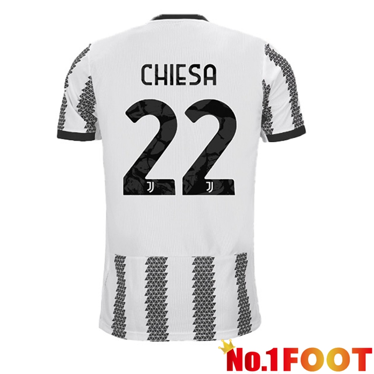 Juventus (CHIESA 22) Jersey Home White Black 2022/2023