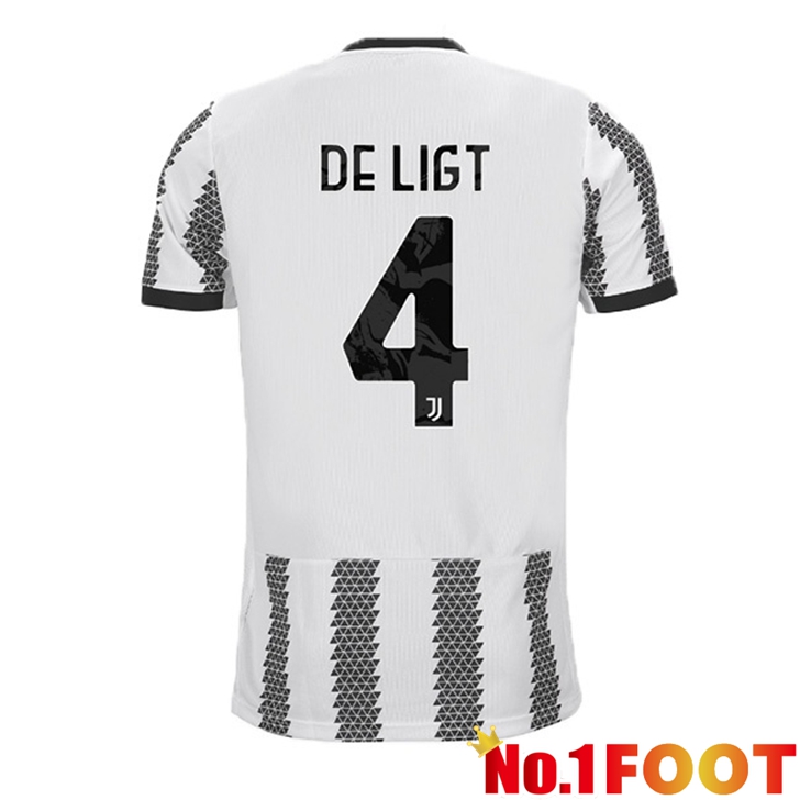 Juventus (DE LIGT 4) Jersey Home White Black 2022/2023