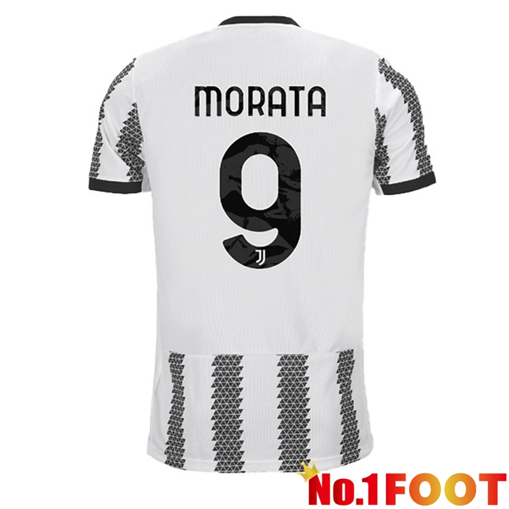 Juventus (MORATA 9) Jersey Home White Black 2022/2023 - Click Image to Close