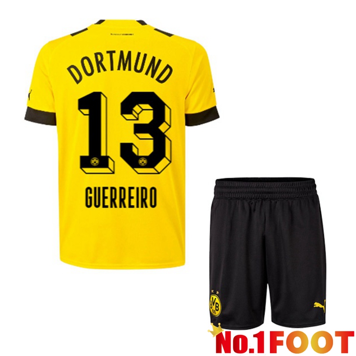 Dortmund BVB (Guerreiro 13) Jersey Home Kids Yellow 2022/2023