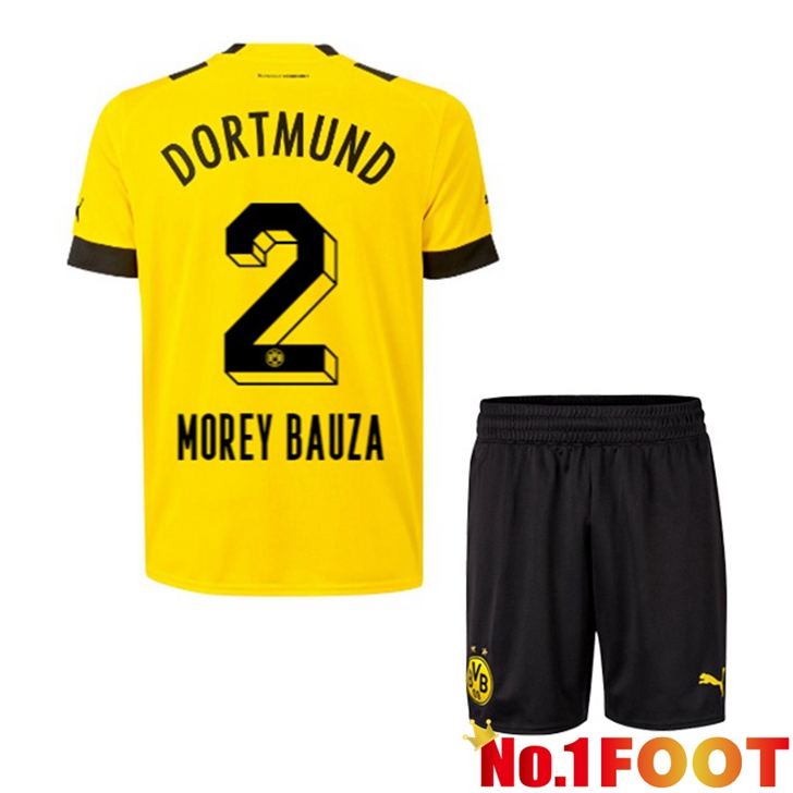 Dortmund BVB (Morey Bauza 2) Jersey Home Kids Yellow 2022/2023