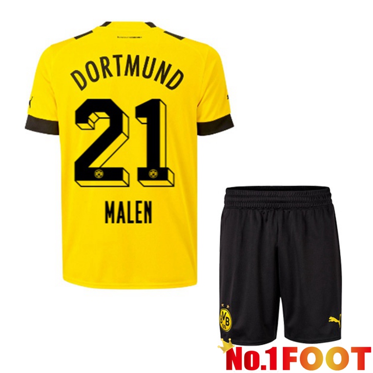 Dortmund BVB (Malen 21) Jersey Home Kids Yellow 2022/2023