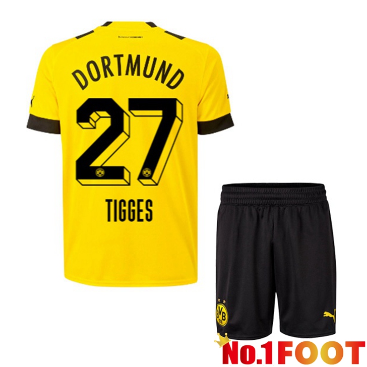 Dortmund BVB (Tigges 27) Jersey Home Kids Yellow 2022/2023