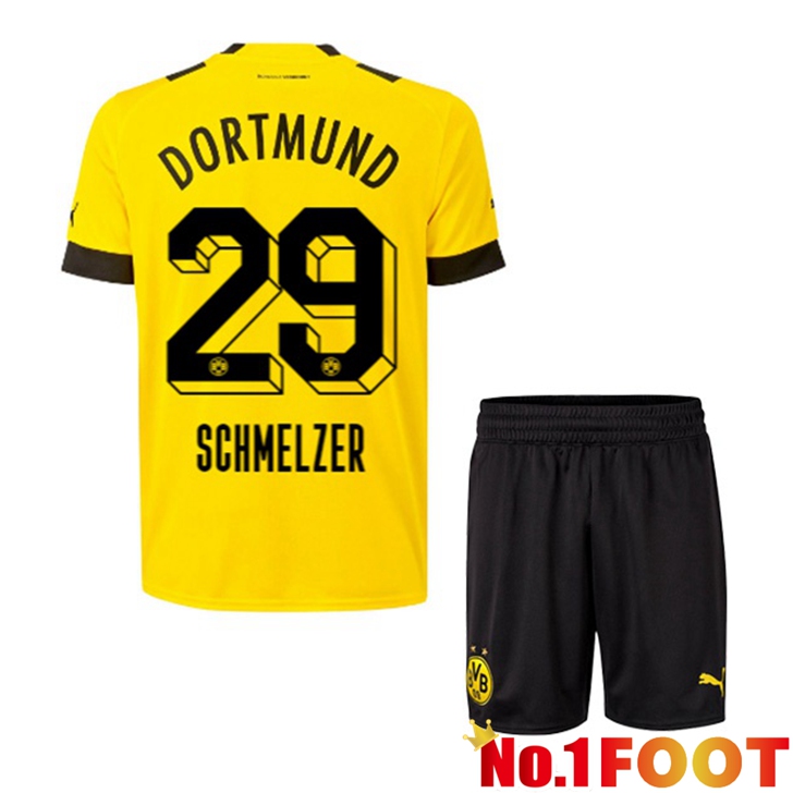 Dortmund BVB (Schmelzer 29) Jersey Home Kids Yellow 2022/2023