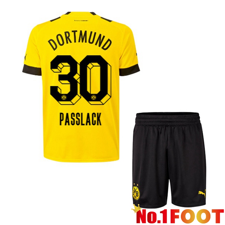 Dortmund BVB (Passlack 30) Jersey Home Kids Yellow 2022/2023