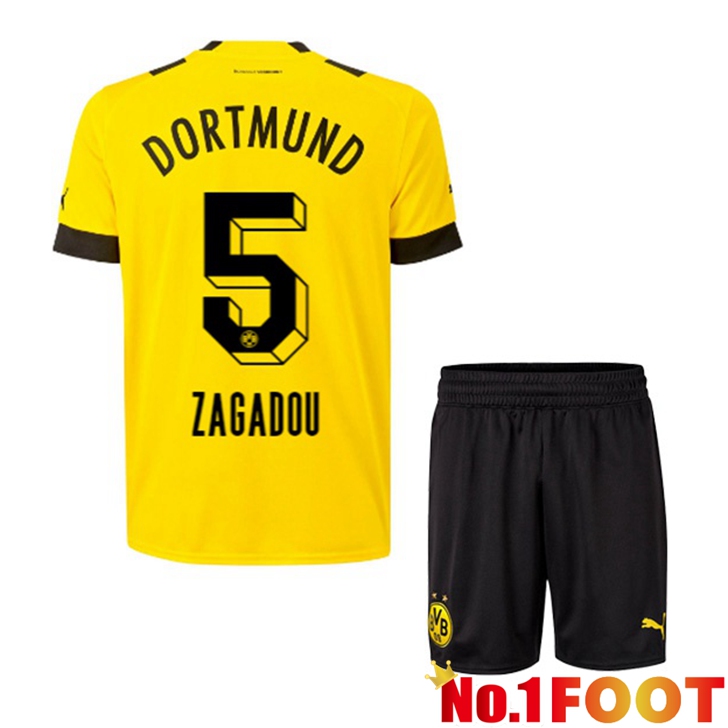 Dortmund BVB (Zagadou 5) Jersey Home Kids Yellow 2022/2023