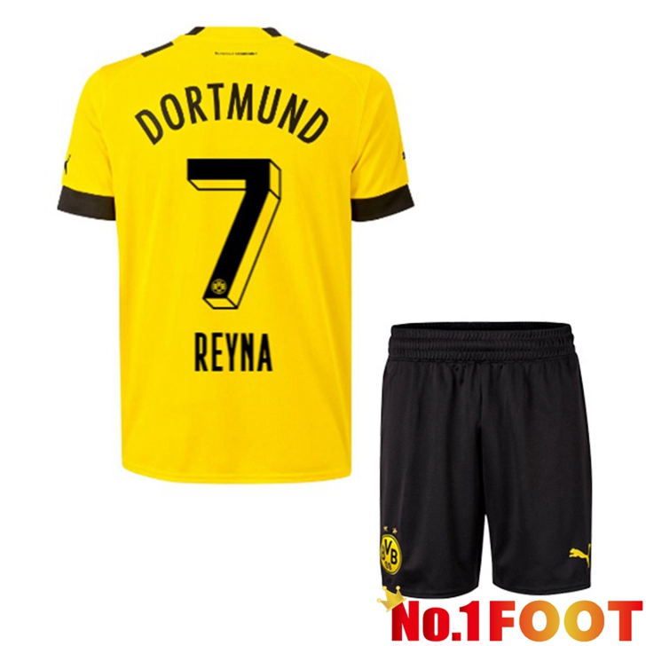 Dortmund BVB (Reyna 7) Jersey Home Kids Yellow 2022/2023