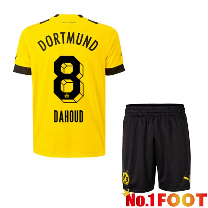 Dortmund BVB (Dahoud 8) Jersey Home Kids Yellow 2022/2023