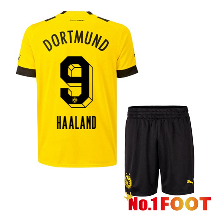 Dortmund BVB (Haaland 9) Jersey Home Kids Yellow 2022/2023